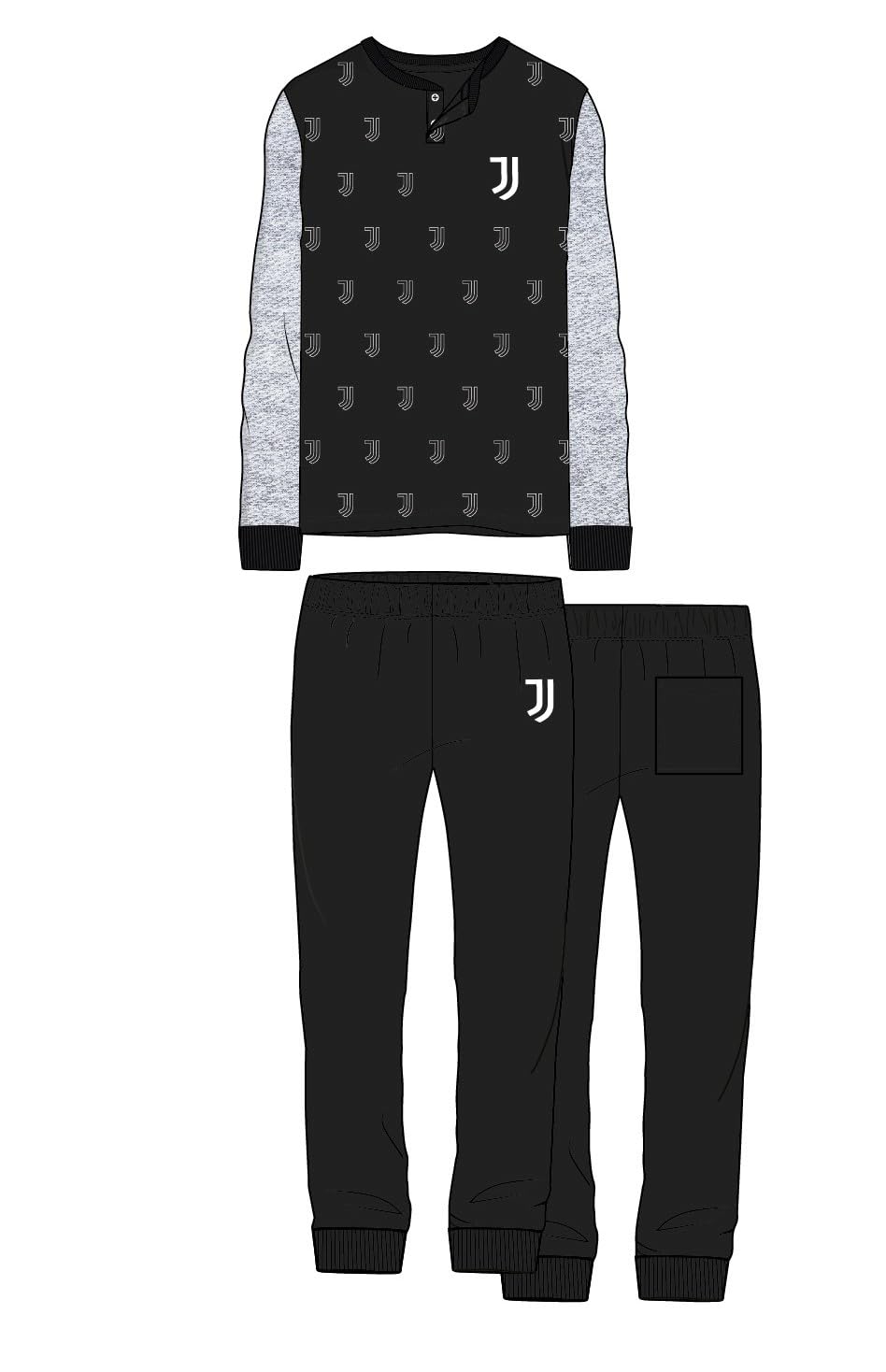 hermet pigiama uomo lungo in cotone JUVE prodotto ufficiale art. T10 2090
