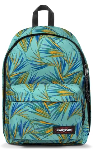 EASTPAK Out Of Office – 31L Backpack with Dual Compartments, 16” Laptop Sleeve, Security Pocket, Bottle Holder & Air Mesh Straps, Brize Palm Aqua