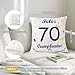 Imagen de Seutgjie Regalos 70 Cumpleaños Funda de Cojín para 70 Años Mujer Hombre para Hermana Amigos Esposa Esposo Mamá Papá Tía Abuela Abuelo Tío Colegas