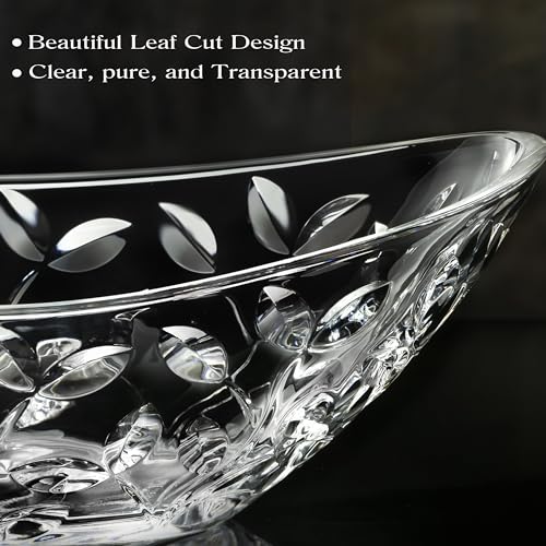 Lorren Home Trends 245850 Laurus 13.5 Inch Crystal Oval Bowl thumb #3