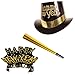Windy City Novelties - New Yearâ€™s Eve 2023 NYE Black & Gold Party Kit for 10 | 10 Golden Plastic Horns | 5 Tops | 5 Tiaras | New Yearâ€™s Eve Party Favors New Yearâ€™s Party Supplies 2023 Party Hats.