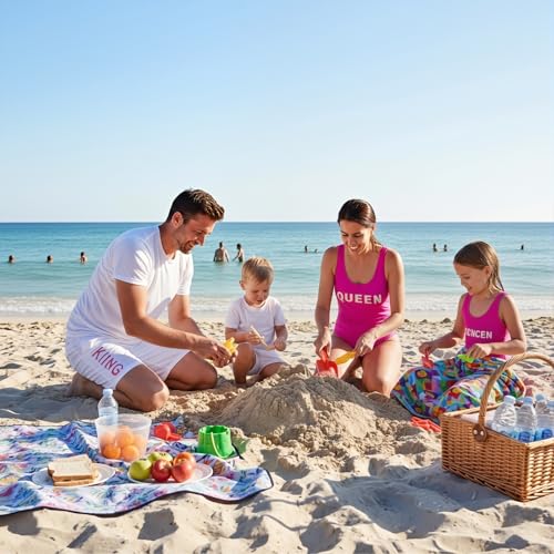 Image of IFFEI Family Matching Mommy and Me Swimsuits One Piece Swimwear Modest Bathing Suits Beachwear for Beach Pool Vacation