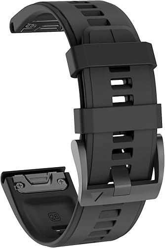 Vista 45 de OVERSTEP Correa de reloj de silicona suave compatible con Garmin Fenix 5X Band 1.024 in de ancho para Fenix 6X/Fenix 7X/Fenix 5X Plus/Fenix 6X