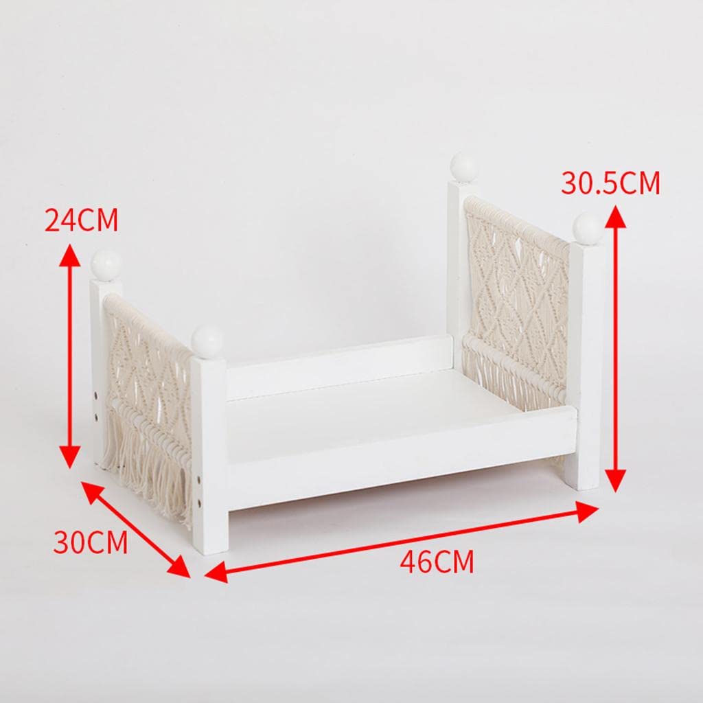 Lit Bébé Accessoire Photographie Nouveau-né Support Bois Tressé Posing Décoration Adapté à La Photo Cadeau Enfant 46x26x30cm