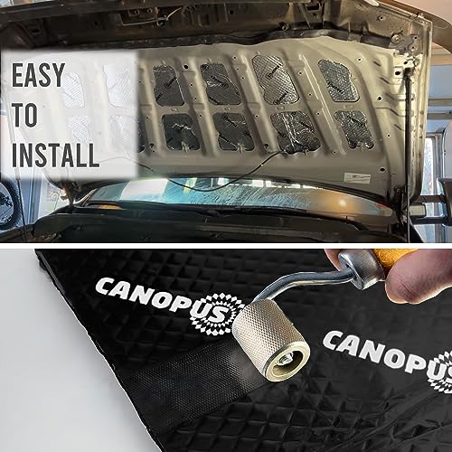 CANOPUS Sound Deadening Mat for Cars, 50 mil 5 sqft, Pack of 5 Sheets, Butyl Sound Deadener Mat, Audio Car Sound Dampening Material for Car Trunk, Door, Floor and Ceiling, Black