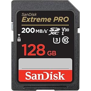 SanDisk Extreme PRO SDXC UHS-I Speicherkarte 128 GB (V30, Übertragungsgeschwindigkeit 200 MB/s, U3, 4K UHD Videos, SanDisk QuickFlow-Technologie, temperaturbeständig)