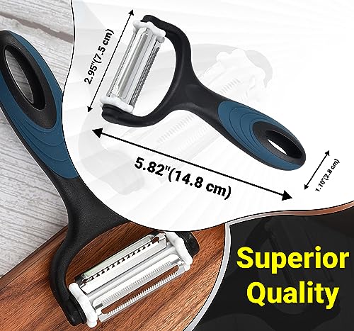NEEZ 3 in 1 Vegetable Peeler, Fruit, Apple, Carrots, Cucumbers, Tomatoes and Potato Peeler for Kitchens - Image 2