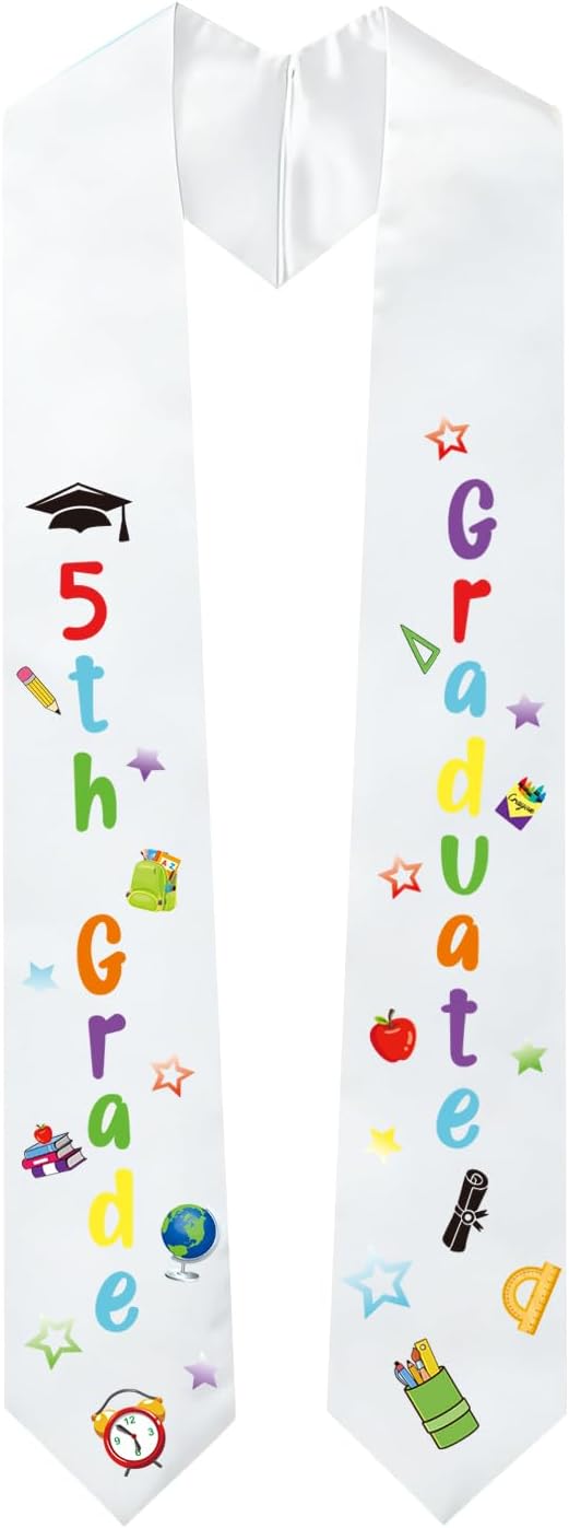 5TH Grade Graduation Decorations 2026, 5th Grade Graduation Stole, 5TH Grade Graduation Sash for Elementary School Graduation Party, Boy Girl Kids Fifth Grade Graduation Supplies