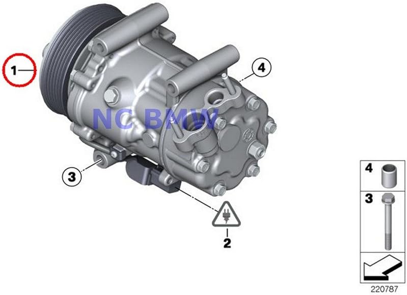BMW Mini A/C Compressor with Clutch Coop.S JCW Cooper S Coop.S JCW Cooper S Coop.SX JCW Cooper S Cooper SX C