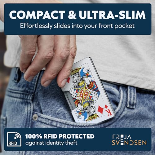 Image of Printed Aluminum Wallet for Men - Slim Money Clip & Card Holder with Printed Finish. Enhanced RFID Blocking, Compact, Unique & Minimalist Wallets