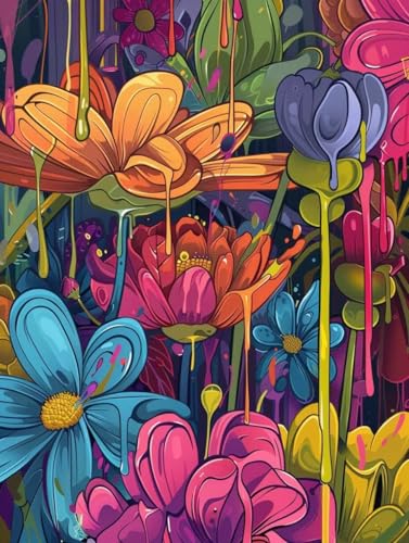 Pintar por números adultos 100x130cm kit de pintura acrílica sobre lienzo de flores sin marco W0-28