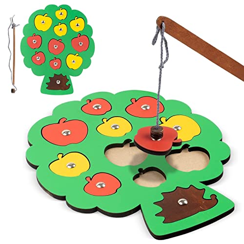 KIRO TOYS Holz Spielzeug ab 1 Jahr - Steckpuzzle Angelspiel für Kinder -...