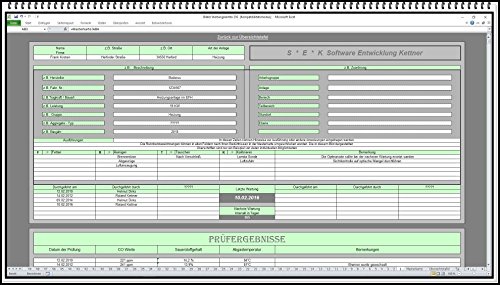 Wartungsplaner Wartungssoftware Wartungsplan zur dokumentation von Wartungsarbeiten im Prüfbuch
