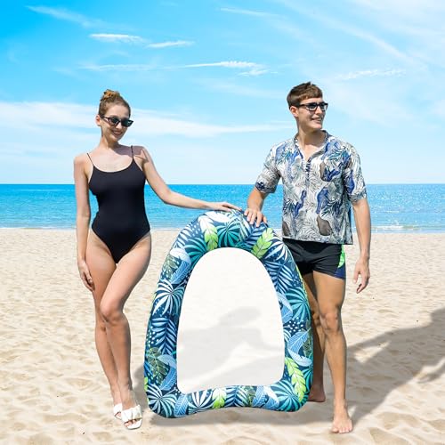 Inflatable Pool Floats for Adults, Fabric Covered Pool Chair Float for Pool Floating, Adult Pool Floats for Lake, Beach Floaties (Tropic Blue) by PARENTSWELL - Used condition - Image 6