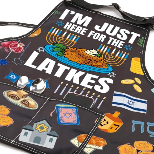 JXGZSO Avental de cozinha judaica para amantes de comida judaica, presente de Hanukkah, avental de c