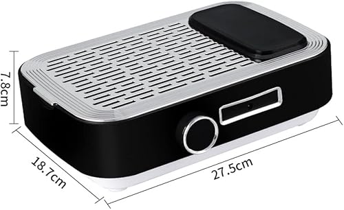 Miniatura 2 de Colector de polvo de uñas de 80 W, negro, colector de polvo de ventilador de uñas recargable, colector de polvo de ventilación de uñas para estudio,