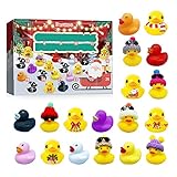 🎄[Disfruta de tus vacaciones de Navidad] El calendario de Adviento trae la felicidad y la alegría de la Navidad. 24 juguetes de baño de pato diferentes pueden acompañar a los niños. ¡Estos coloridos patitos de goma seguro que les encantarán a los niños!