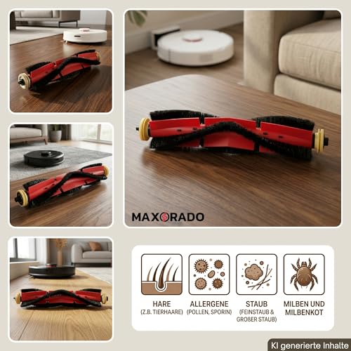 Maxorado Zubehör Set passend für Roborock S4 S5 MAX S6 Pure E2 E3 E4 E5 Q5 Xiaomi C1 Staubsaugerroboter (Hauptbürste)