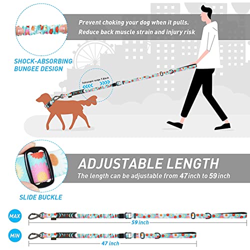 Heavy Duty Dog Leash, Hotsky Tactical Dog Leash With Car Seat Belt And Double Handle For Large Dogs Up To 150Lbs, 4Ft 6Ft Adjustable Shock Absorbing Strong Dog Leash For Dog Training Walking (Daisy) #TOP5