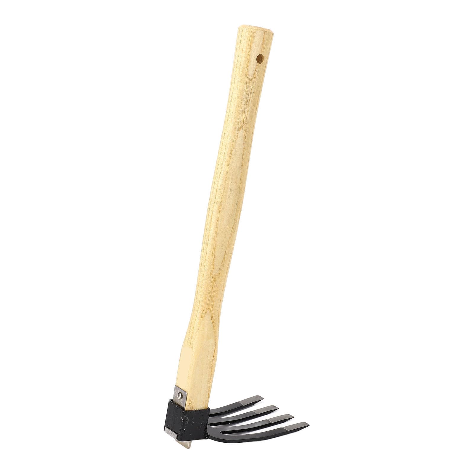 Zwaar Uitgevoerde Handfrees Lange Houten Steel Ergonomische Handgreep Koolstofstaal Tuingereedschap voor Het Graven van Wieden Ploegen Harken Beluchten van de Grond met Gaten