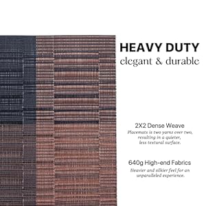 LEXMORE Placemats Set of 6 Vinyl/Plastic Woven Place Mats for Kitchen Table Indoor/Outdoor Washable Placemat Wipeable Dining Table Mats(Ombre Brown Black) LEXMORE Placemats Set of 6 VinylPlastic Woven Place Mats for Kitchen Table IndoorOutdoor Washable Placemat Wipeable Dining Table MatsOmbre Brown Black