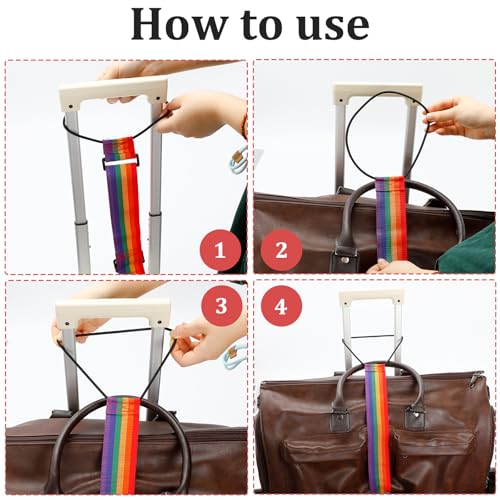 Image of 4PCS Adjustable Elastic Luggage Straps Bag Bungees for Carry Bag, Travel Belt Luggage Fixing Strap Clamping Strap, Water-Resistant, Travel Belt for Luggage Over Handle