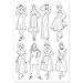 GLOBLELAND Fashion Woman Silicone Clear Stamps Lady and Vintage Dress Transparent Silicone Stamp People Rubber Stamp for Scrapbook Journal Card Making