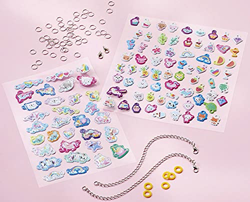 TM Essentials zestaw biżuterii Charms & Bracelets: Zaprojektuj bransoletki i zawieszki z różnymi zawieszkami 3D i kolorowymi motywami, bransoletki z zawieszkami do samodzielnego wykonania, 021150