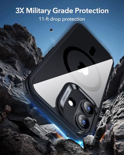 Image of ESR for iPhone 17 Case, Camera Control Cover, Compatible with MagSafe, Shockproof Military-Grade Protection, Magnetic Phone Case for iPhone 17, Classic Hybrid Case, Clear Black
