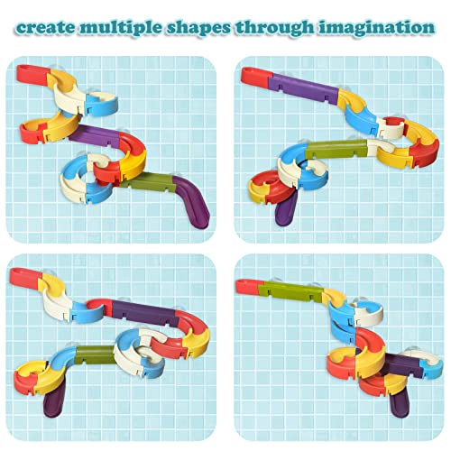 Bath Toys For Kids Ages 4-8, 35Pcs Duck Slide Bathtub Toys For Toddlers Kids 3 4 5 6 Years, Wall Slide Water Ball Track Shower Toys, Fun Bath Time Toys Shower Gifts For Boys Girls #TOP4