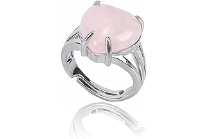 Gorgeous Handmade Natural Rose Quartz Healing Crystal Rings for Women