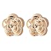 Unique Womens Magnetic Rose Gold Camellia Flower Stud Earring, Non-Piercing Clip On Fake Ear