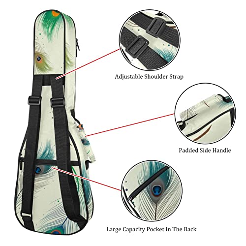 Housse pour ukulélé avec motif plumes de paon – Rembourrage en éponge de 10 mm d’épaisseur – 53,3 cm – Avec sangles… - Les Beatles, Paul McCartney, John Lennon, RIngo Starr, George Harrison Housse pour ukulélé avec motif plumes de paon - Rembourrage en éponge de 10 mm d'épaisseur - 53,3 cm - Avec sangles… – Image 4