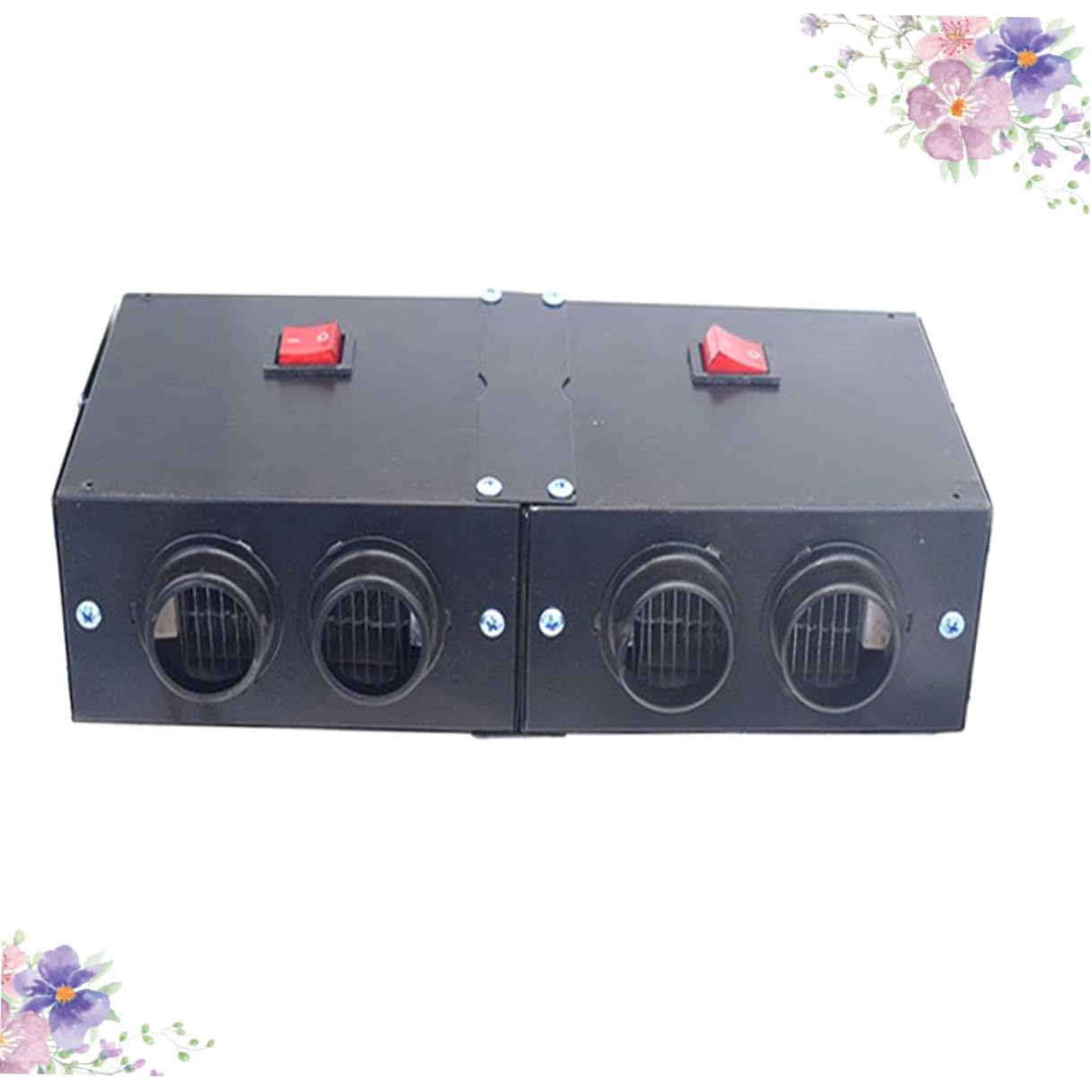 500 W Auto Heizlüfter mit 4 Lüftungsöffnungen 12 v Tragbarer Auto Entfroster Automatische Heizfunktion Leiser Betrieb Sichere Batterieanschluss Heizung für Winter und Sommer