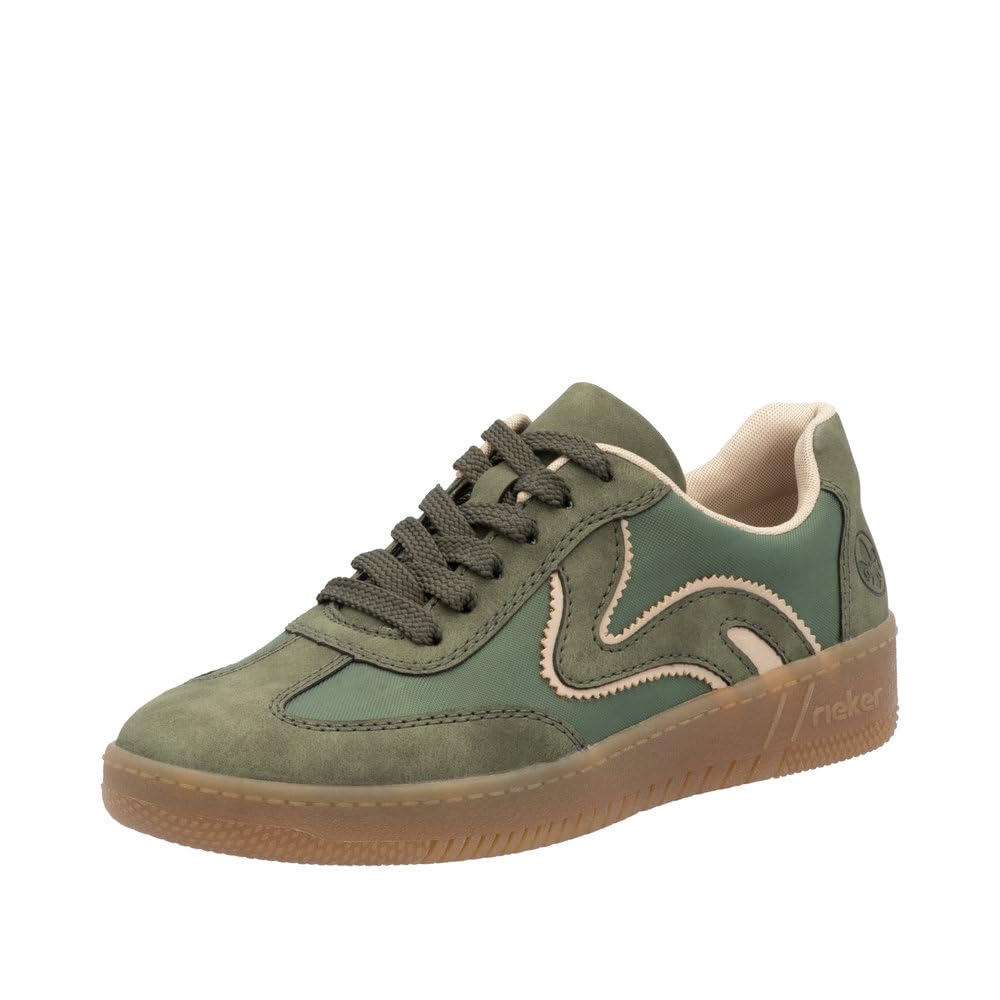 Rieker Low Trainers, White, Green 54, 3.5 UK