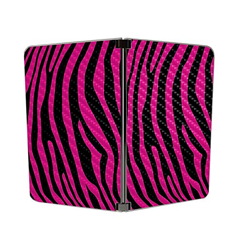 Image of MightySkins Carbon Fiber Skin for Microsoft Surface Duo - Pink Zebra | Protective, Durable Textured Carbon Fiber Finish | Easy to Apply, Remove, and Change Styles | Made in The USA