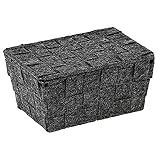 En óptica moderna de fieltro Wenko Cesto para baño con tapa Adria Feltro mini, largo antracita - Cesta de baño, cesta de cocina, Poliéster, 19 x 9.5 x 14 cm, Antracita