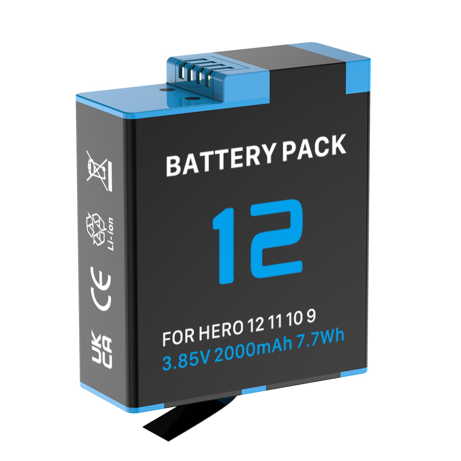Batterie de rechange 1800 mAh pour caméra GoPro Hero 12 Hero 11/10/9