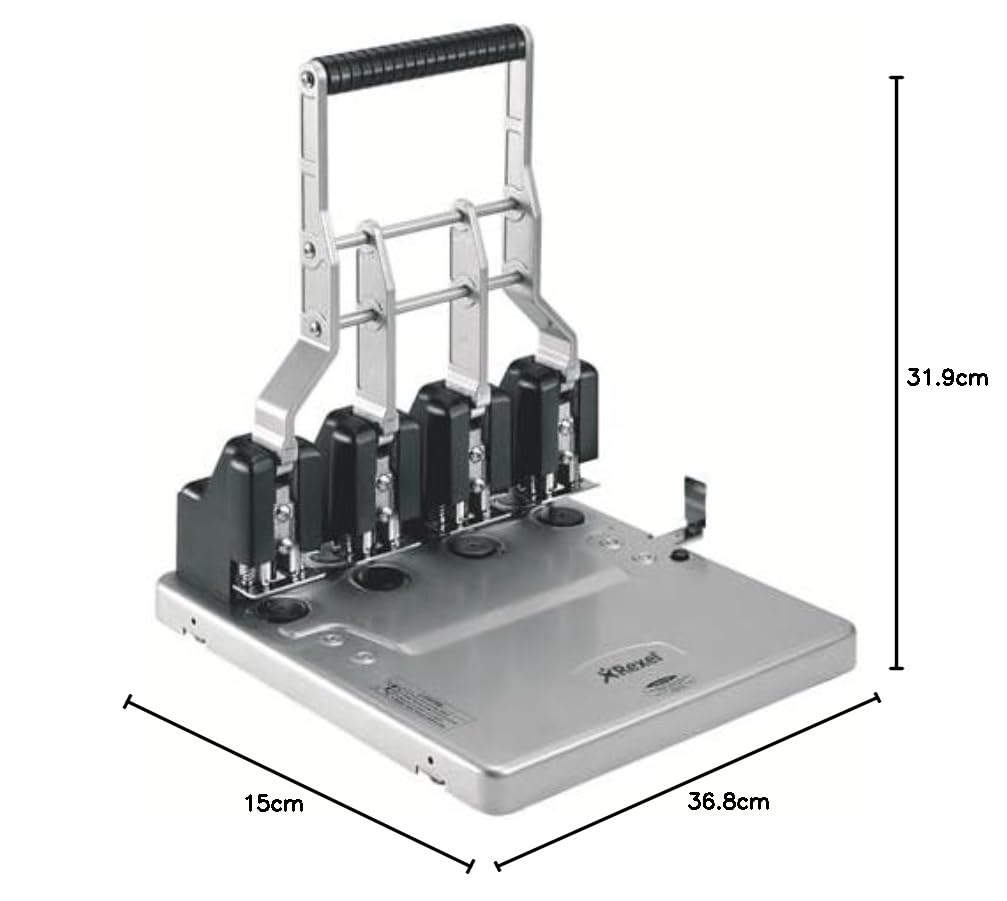 Rexel 2101235 Doppellocher HD4150, Metallgehäuse, 15 mm, 150 Blatt, 1 Stück