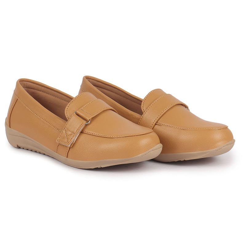 Image of FAUSTO Women's Comfortable Formal Adjustable Strap Hook and Loop Slip On Shoes|Party Shoe|Office Shoe