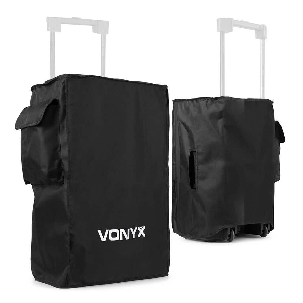 Vonyx SC15B Lautsprecherabdeckungen 2er Set Schutzhüllen für 15 Zoll Vonyx AP VSA Lautsprecher mit Griffaussparung und Zubehörfach robust wasserabweisend - Schwarz
