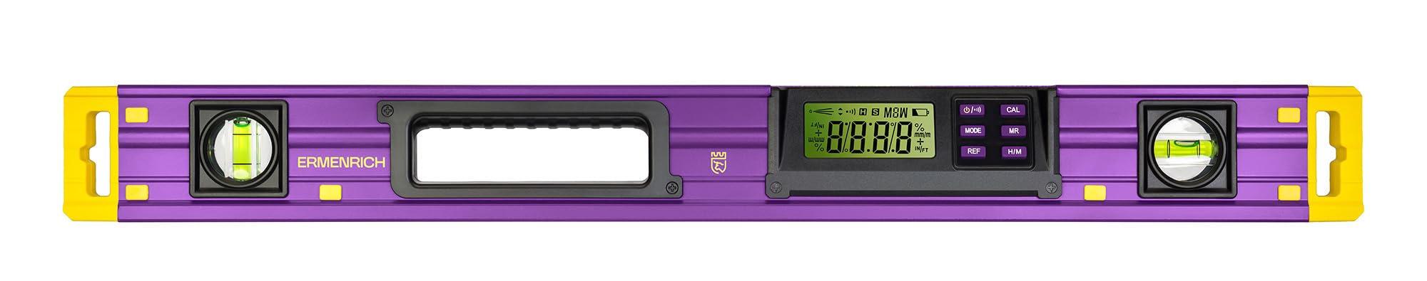 Verk LY60 Inclinómetro Digital 0–360° 60 cm con Nivel de Burbuja | con Precisión ±0,1°, Medición de Ángulos Inclinaciones y Pendientes, Base Magnética Indicador Sonoro, Carpintería Bricolaje