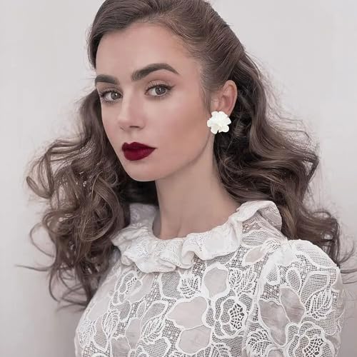 Anmpab Flower Cluster Earrings for Women Boho Statement Floral Bohemian Elegant Chic Dangle Unique Flower Earrings3