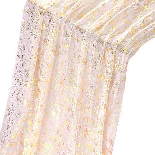 Camino de mesa dorado, 70 x 300 cm, decoración de mesa de cumpleaños con lámina dorada, elegante camino de mesa bohemio, moderno, decoración para fiestas, cumpleaños, Navidad, bricolaje