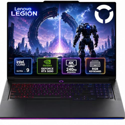 Image of Lenovo Legion 9i Gen10 18 inch 4K 240Hz Gaming Laptop, Intel 24 Core Ultra 9 275HX, NVIDIA GeForce RTX 5090 (24GB GDDR7), 64GB DDR5, 4TB SSD, Vapor Cooling, Backlit KB, Thunderbolt 5, WiFi 7, BT 5.4