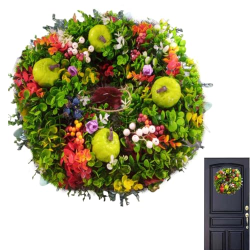 Couronne d'automne de citrouilles blanches pour embellir votre porche et entrée de maison