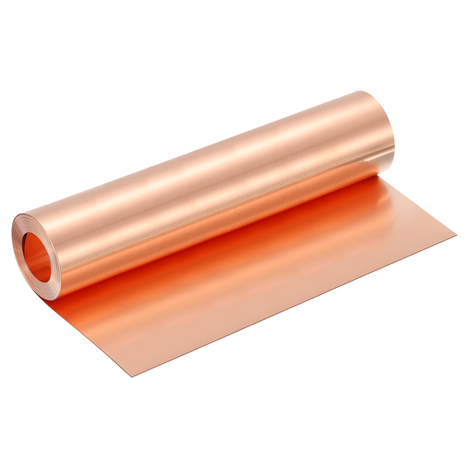 QUARKZMAN Reines Kupferblech Rolle 0.5mm 24Ga Dick T2 Kupferblech 2440mm x 305mm/8Ft x 12in Kupferstreifen Weiches Kupfer Metallfolie Platte Für Basteln Elektrik Hausreparatur