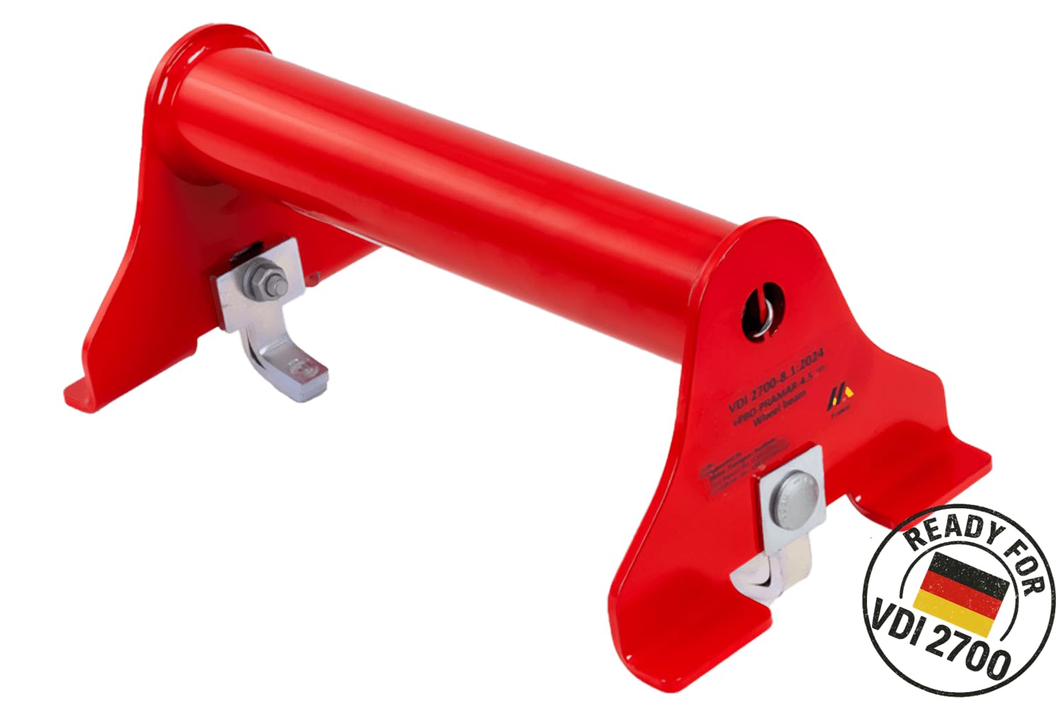 PRAMAR Radstopper VDI 2700 rot Abschleppwagen Radsicherung - verstellbar, universal