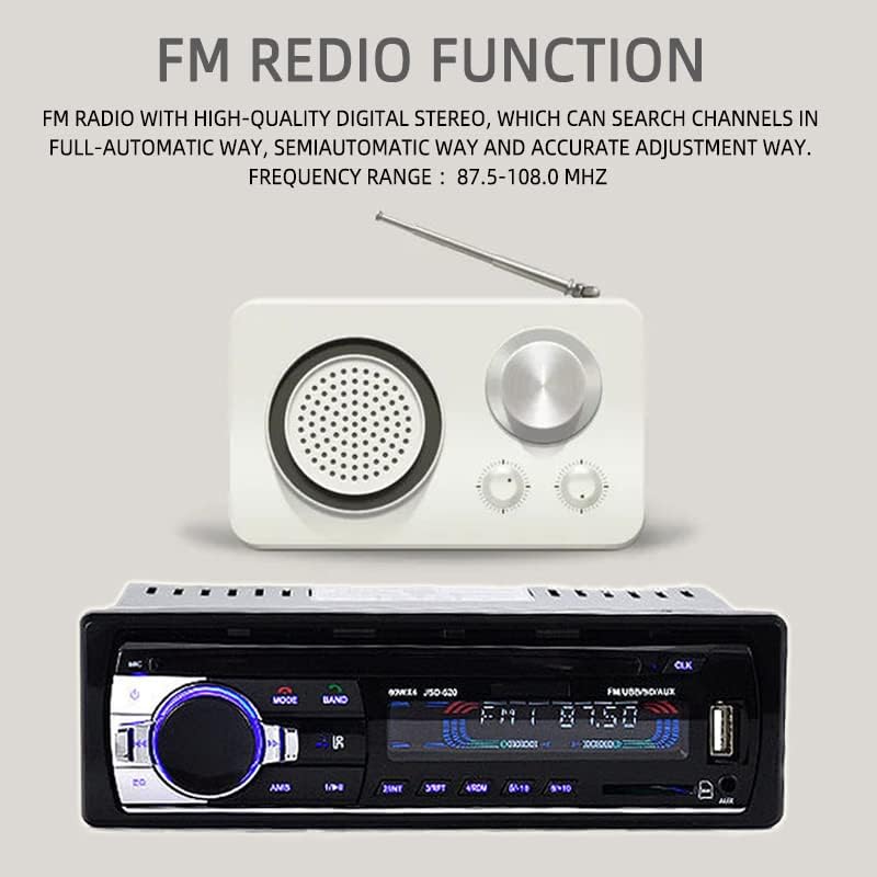 Diagram illustrating FM radio function with a classic radio and the car stereo unit