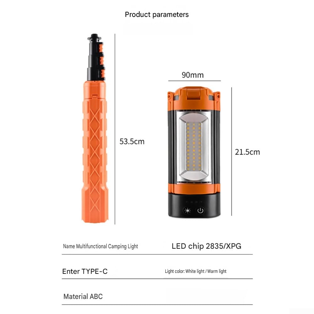 Lampa kempingowa LED z regulowanym stojakiem i 5 trybami oświetlenia